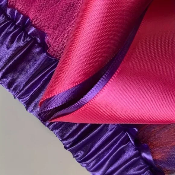 Girls' Rainbow Tulle Skirt, Party Style, Colorful Mesh Dance Tutu With Satin Bow - Picture 7 of 7